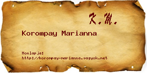 Korompay Marianna névjegykártya